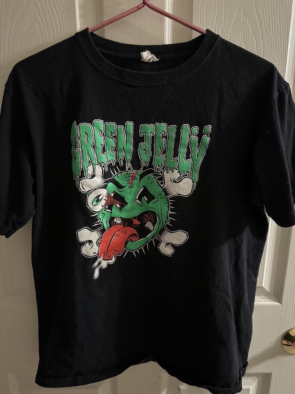 Vintage 1993 Green Jelly Shirt Med Anvil 36 Chest 24.5 Length